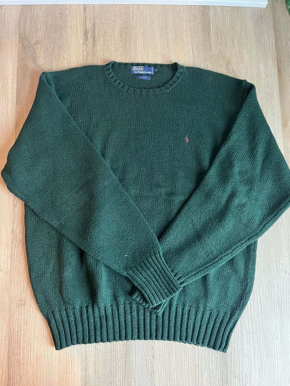 Polo Ralph Lauren, Chunky Knit Cotton Sweater, Christmas Green, XL